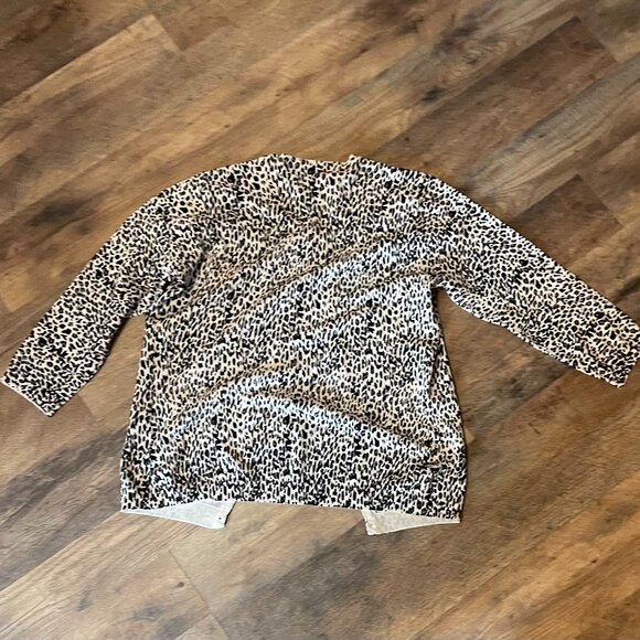 SILX Women’s Small Black & White Leopard Print Cardigan - Picture 3 of 3